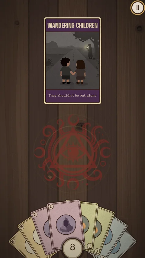 A Backhander event card: Wandering Children